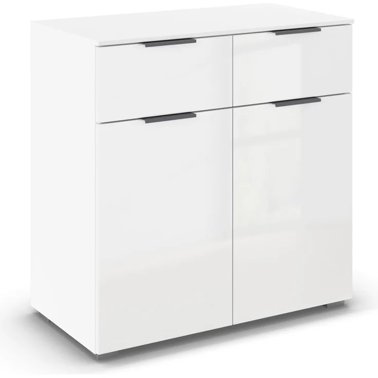 Rauch Möbel Alabama, Kommode, Farbe Hochglanz Weiß, Maße 80x81x42 cm
