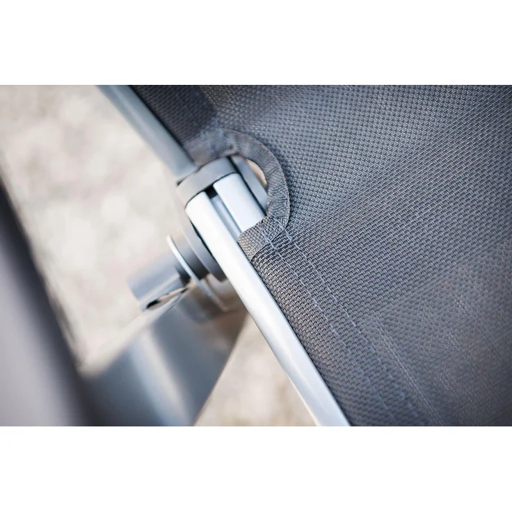 Kettler 'Basic Plus' Klappsessel mit verstellbarer Rückenlehne, Alu / Textilene, Silber – Bild 4