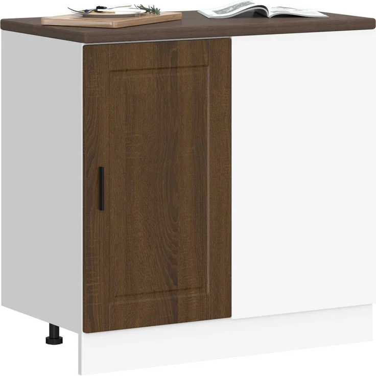 vidaXL Küchenunterschrank Porto Braun Eichen-Optik Holzwerkstoff 854305 – Bild 3