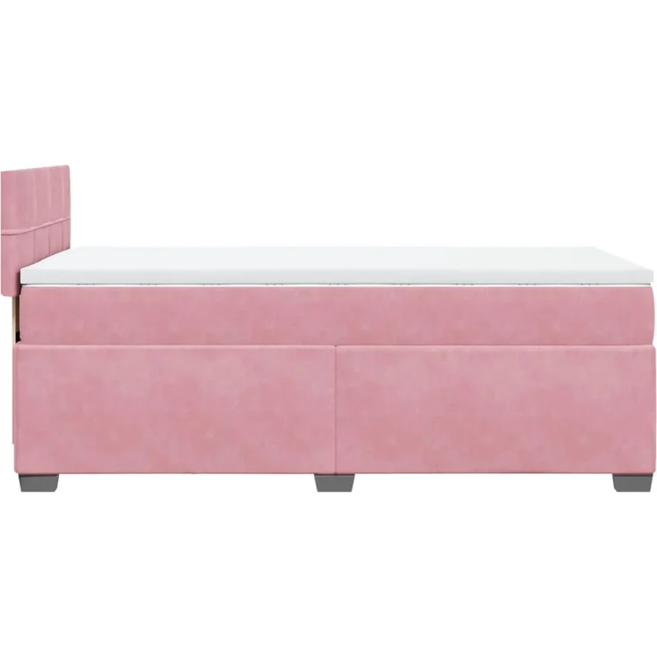 vidaXL Boxspringbett mit Matratze Rosa 100x200 cm Samt 3286239 – Bild 9