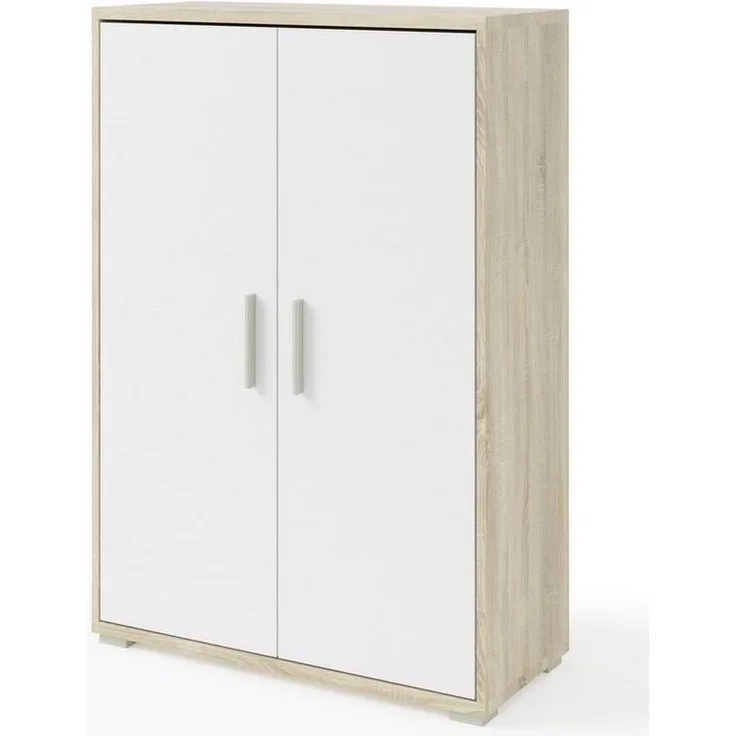 Aktenschrank Clermont (BxHxT: 79,1 x 114 x 35 cm) in Sonoma/Eiche mit Absatz weiß