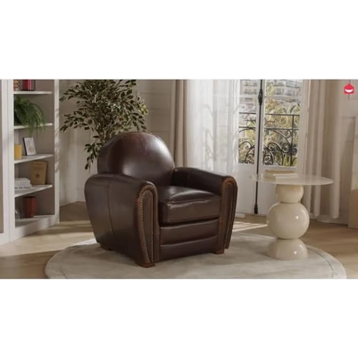 Ledersessel Vintage BAUDOIN - Braun – Bild 2