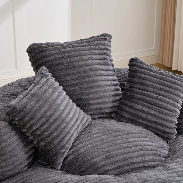 ZUBALIYA Sofa 108x52 cm, mit Cordbezug, mit breiten Armlehnen, mit Schaumstoffpolsterung, für Wohnzimmer und Apartments, Dunkelgrau – Bild 16