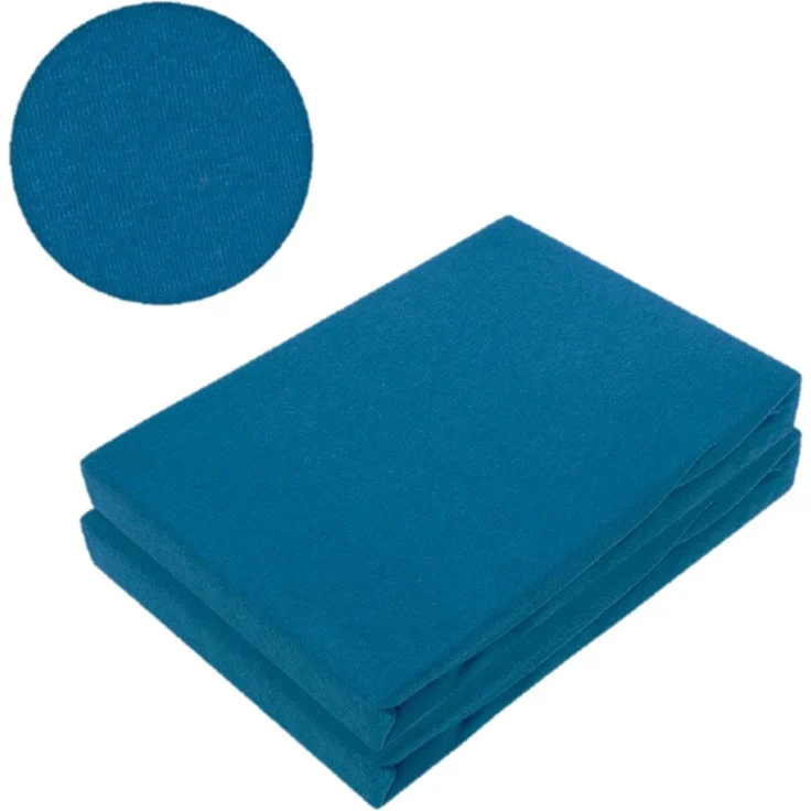Doppelpack Jersey Spannbettlaken 60 x 120 - 70 x 140 cm Petrol – Bild 2