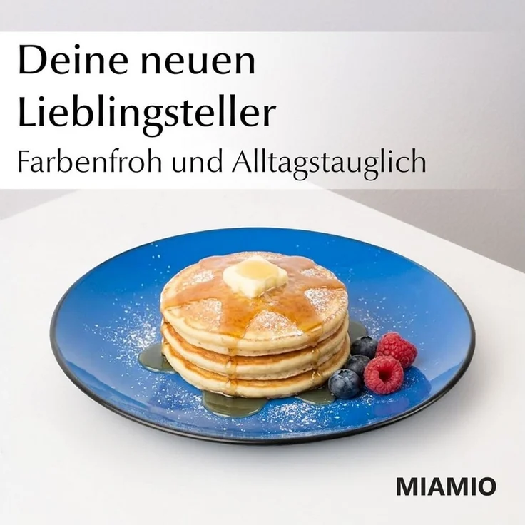 MiaMio Teller Le Papillon kleine Teller, blau, (6 St), Ø 20,5 cm, 6-teilig – Bild 2