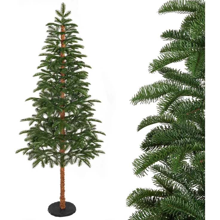 Yorbay Künstlicher Weihnachtsbaum 180cm Weihnachten Baum mit Scheibenbasis & Simulierter Baumstamm, Tanne, Naturgetreuer PE Schmaler Tannenbaum für Heim Geschäft Weihnachtsdeko – Bild 1