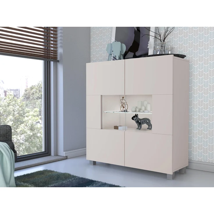 Kommode Calabrini BR01 (Farbe: Cashmere, mit weißer LED Beleuchtung) – Bild 2