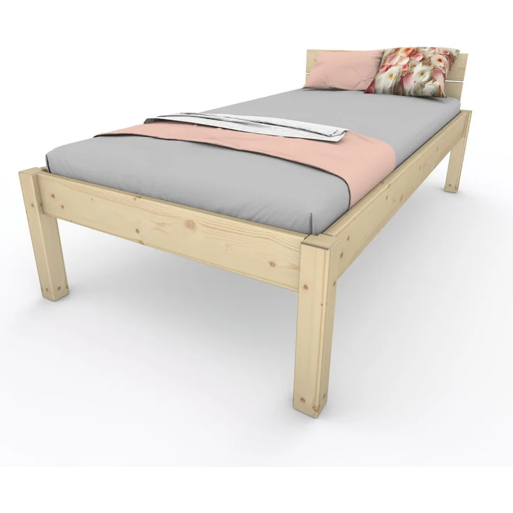 Pfostenbett "metallarm" Fichte Holzbett "Daybett" 160 x 200cm 48cm Doppelbett – Bild 3