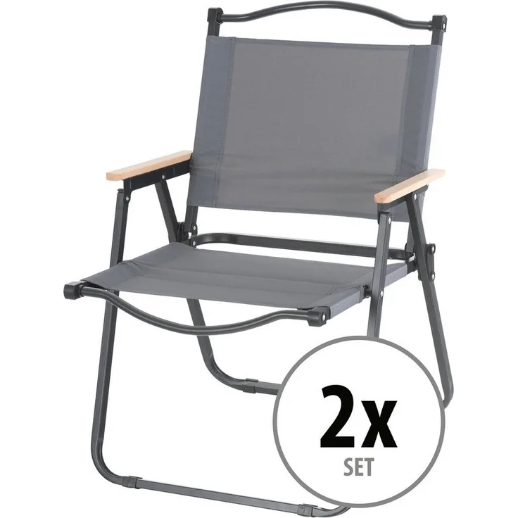 Stagecaptain Campingstuhl CSH-67 Camping Klappstuhl faltbar leicht - mit Holzarmlehnen (2 St), Faltstuhl bis 120 kg