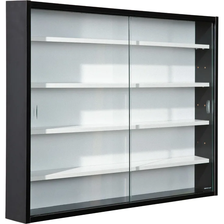 Vitrinenschrank Comit Glas Vitrine Hängeschrank Wandschrank weiß schwarz