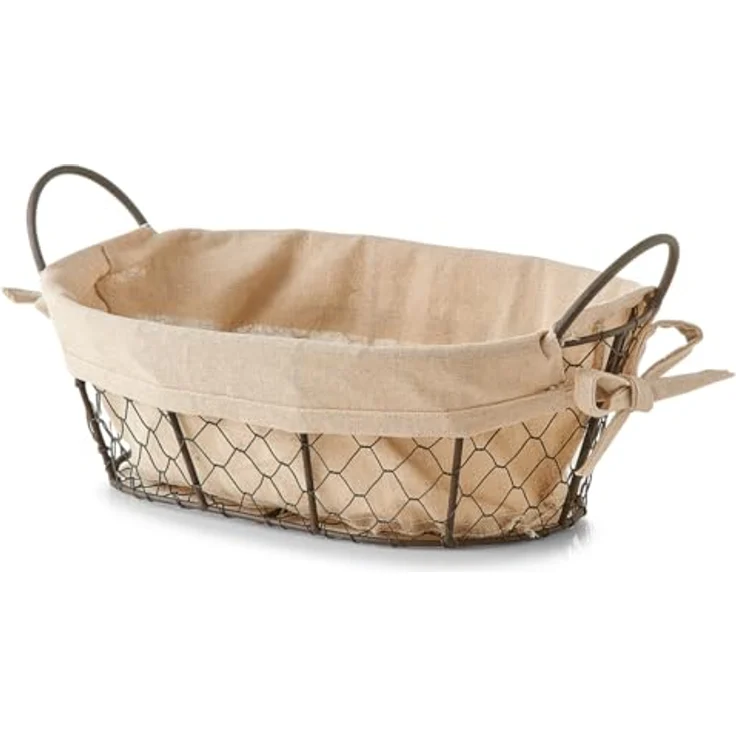 Basera® Aufbewahrungskorb Brotkorb / Obstkorb mit waschbarem Stoffeinsatz (1 St), 26 x 17 x 9 cm – Bild 3