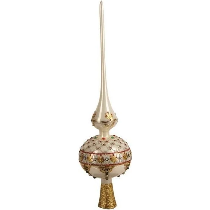 IMPULS Christbaumspitze, Christbaumspitze Glas mit Renaissance Motiv 35cm – Bild 2