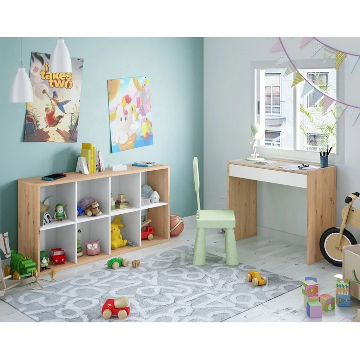 Calicosy Schreibtisch mit 1 Schublade Noa - L82 cm - Helles Holz – Bild 5