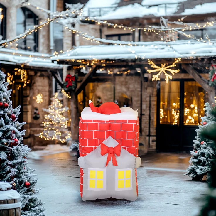 Outsunny Aufblasbare Weihnachtsdeko, Polyester, Mehrfarbig, 80L x 90B x 210H cm – Bild 8