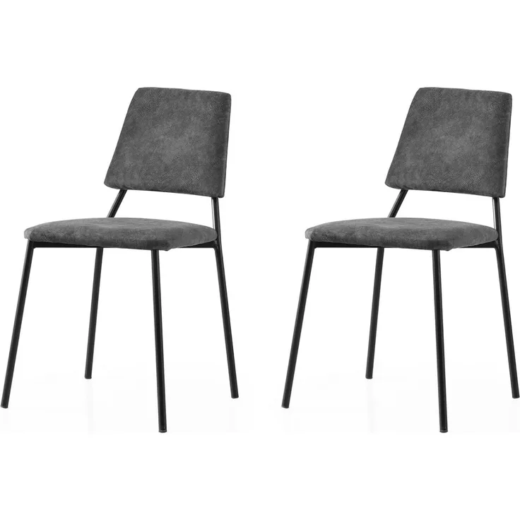 Skye Decor 'Lıma - 4554 V2' Stuhlset (2-teilig), Schwarz / Anthrazit, 42,5 x 77,5 x 54 cm