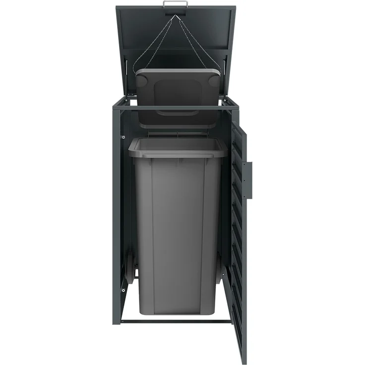 STEELSØN 'Kestra' Mülltonnenbox 1er 240 Liter, anthrazit, Mülltonnenverkleidung aus Stahl, wetterfest, 116x80x69 cm, Müllbox für 1 Tonne – Bild 8