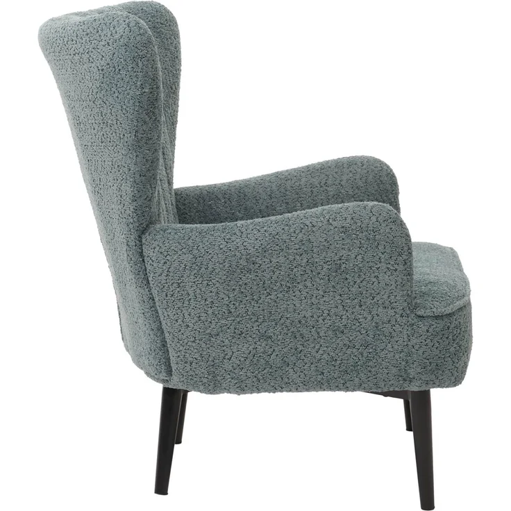 Lounge-Sessel HWC-K37, Cocktail-/Ohrensessel Polsterstuhl Retro Vintage Stoff Chenille (500g/m²) ~ blau-grün – Bild 5