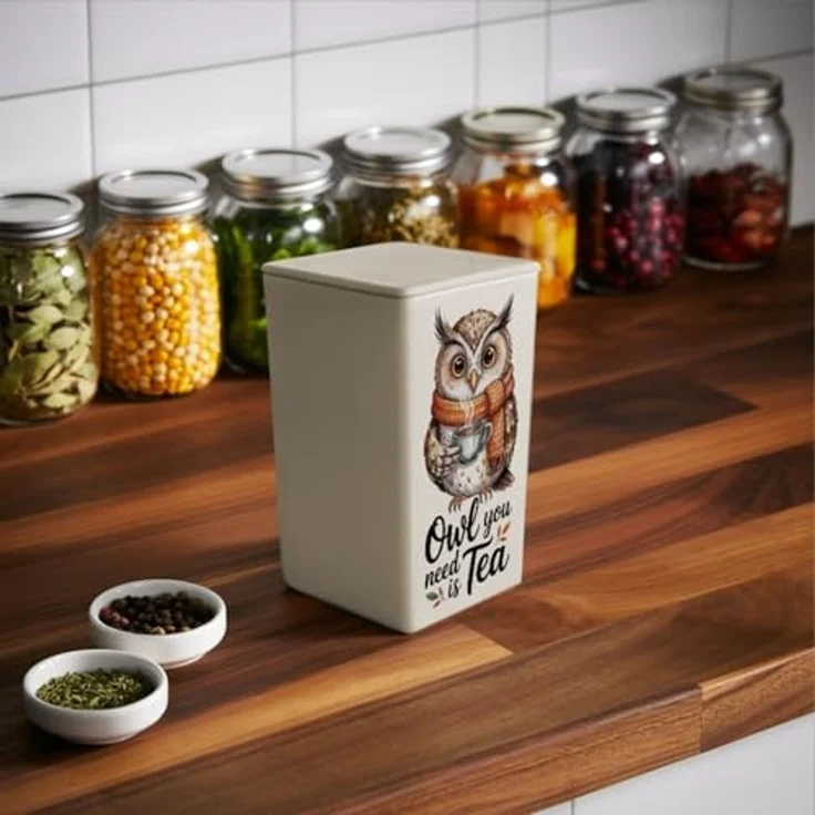 speecheese Aufbewahrungsdose Owl You Need Is Tea TeeDose 900ml mit Aquarell Eule – Bild 4