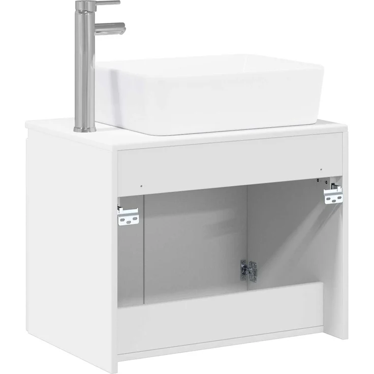 vidaXL Waschbeckenschrank Hochglanz Weiß 62,5 x 44,5 x 80 cm 3404334 – Bild 7