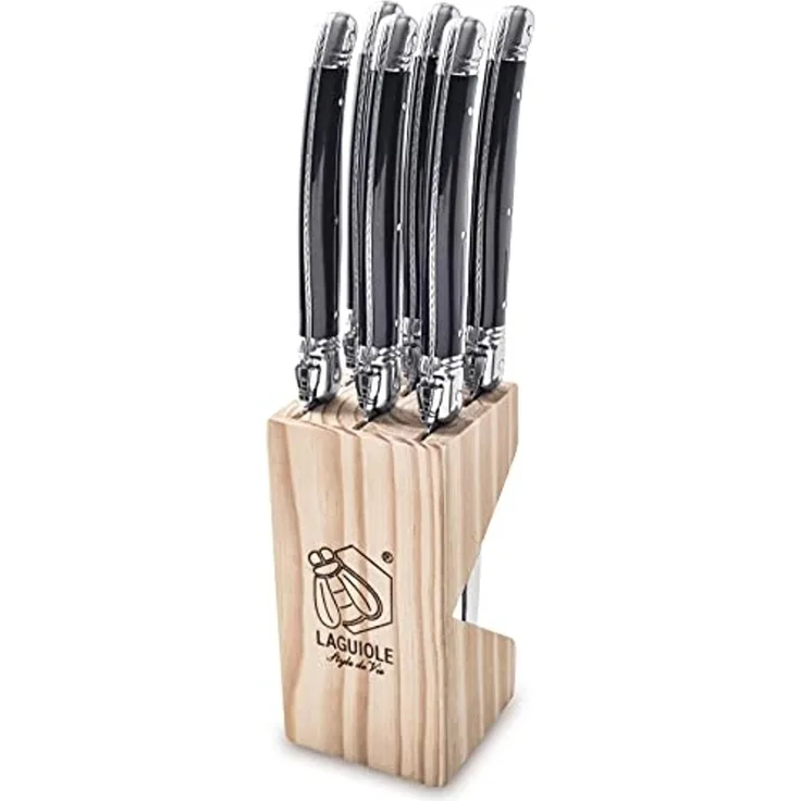 Laguiole Steak-Messer schwarz - 6 Stück