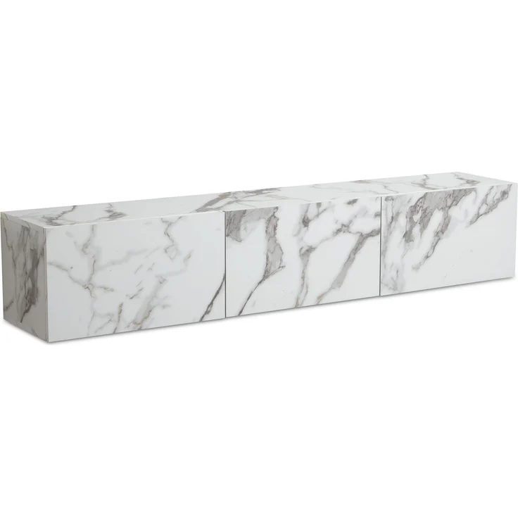 FINEBUY Lowboard FB58627 (Marmor-Optik Weiß 120x30x30 cm mit zwei Türen), TV-Kommode Hoch, TV-Schrank Modern, Fernsehtisch – Bild 6