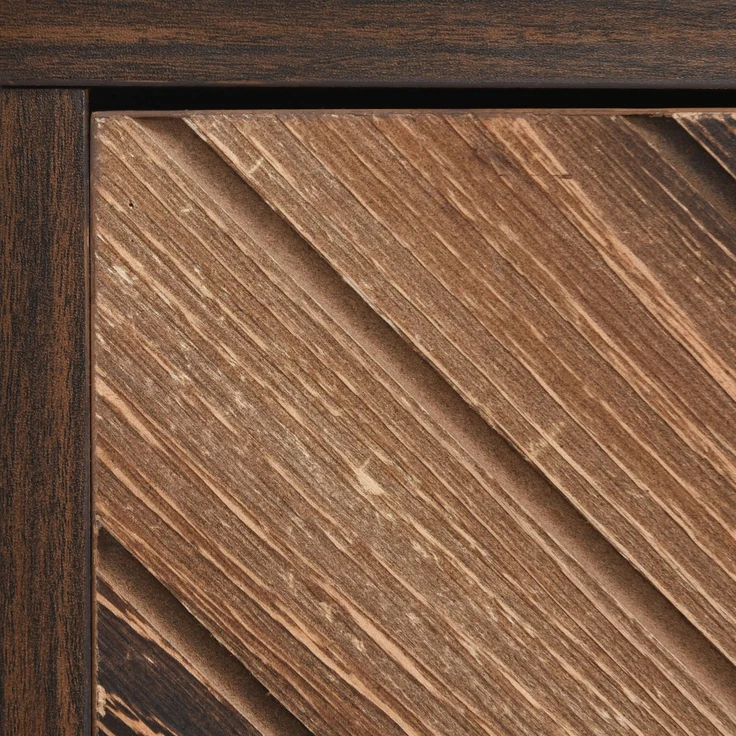 Merax Sideboard mit Fischgrätenmuster Dekor und Eisenfüße, Kommode mit 3 Türen und goldenen Metallgriffe, B:120cm – Bild 7