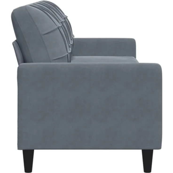 vidaXL 3-Sitzer-Sofa Dunkelgrau 210 cm Samt 4007645 – Bild 7