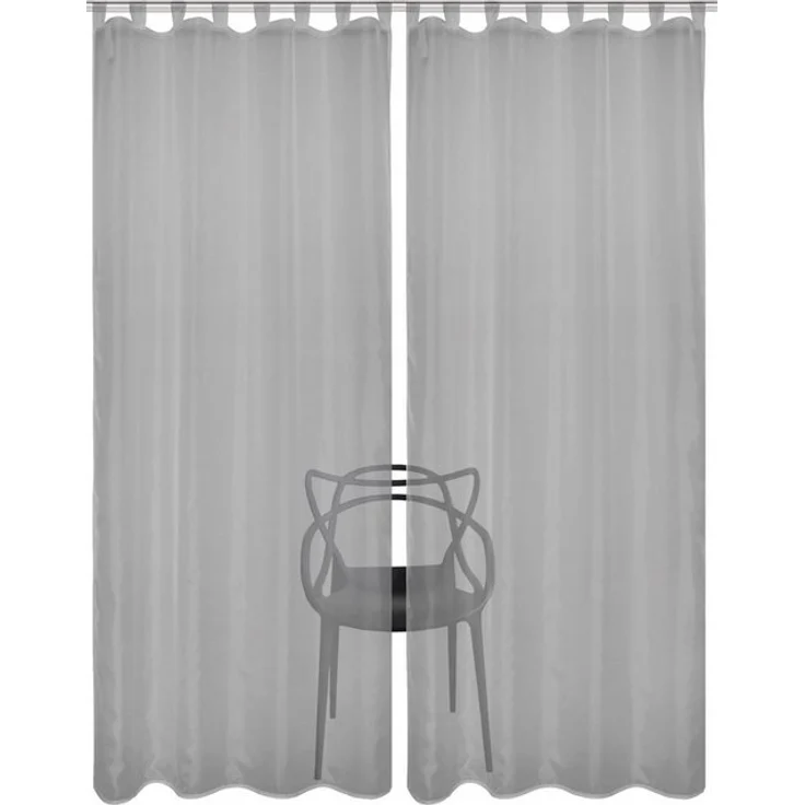 HOME WOHNIDEEN Vorhang NESSI 2er Pack (2 St), Schlaufen, transparent, Uni, Voile, transparent, Schlaufen inkl. Zugband, 2er Pack – Bild 4