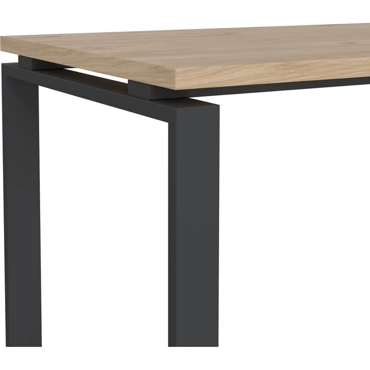 Dmora Schreibtisch Arignano, Mehrzweckschreibtisch, Bürotisch für PC, Eckschreibtisch, 150x60 h76 cm, Eiche und Grau – Bild 6