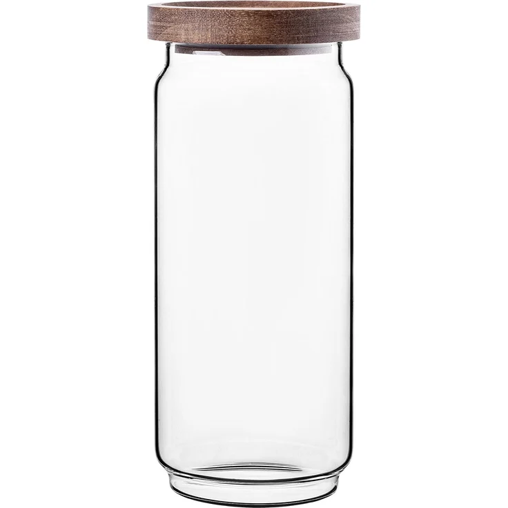 KADAX Vorratsglas 950ml mit Holzdeckel, Glasbehälter zur Aufbewahrung von Lebensmitteln, Vorratsgläser mit Deckel, Vorratsbehälter aus Glas, Vorratsdosen – Bild 1