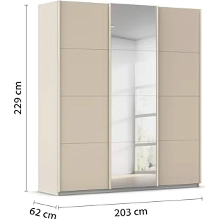 Rauch Möbel KULMBACH, Schwebetürenschrank, Farbe Beige, Breite 203 cm – Bild 3