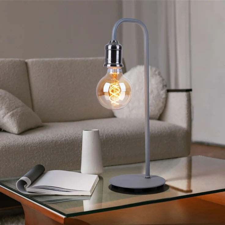 RGB LED Tischlampe, Smart, nickel matt, grau, H 43,8 cm – Bild 3