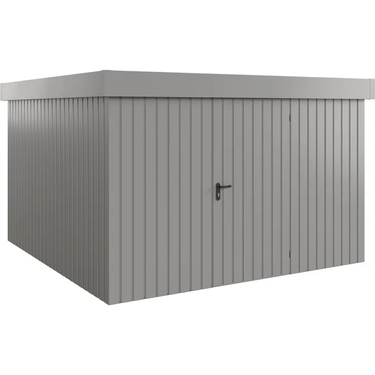 Hörmann Ecostar Metall-Gerätehaus "Euroline Trend" mit Flachdach EFD 14, graualuminium, 310 x 310 cm,1-flüglige Tür