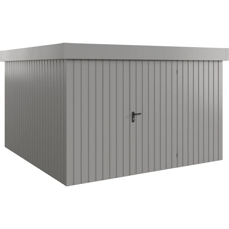 Hörmann Ecostar Metall-Gerätehaus "Euroline Trend" mit Flachdach EFD 14, graualuminium, 310 x 310 cm,1-flüglige Tür – Bild 1