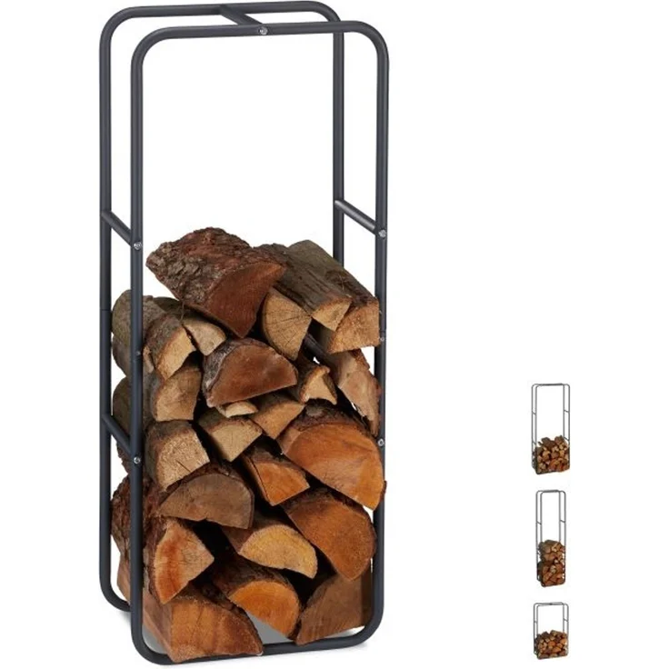 Relaxdays Kaminholzregal aus Metall – Bild 1