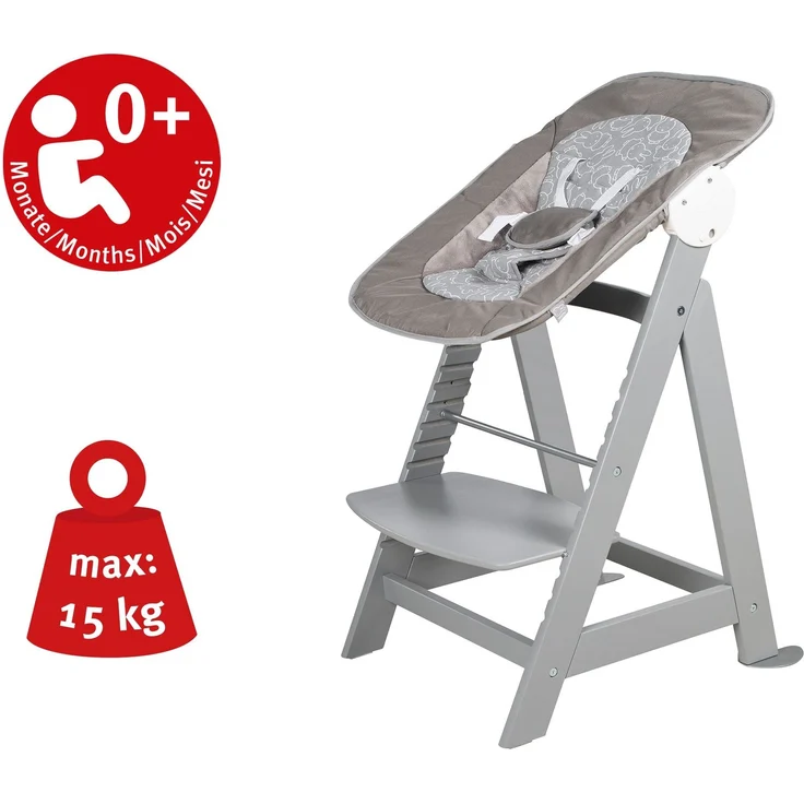 roba Treppenhochstuhl 'Born Up' - Set 2 in 1 - 'miffy®' - mit Liegefunktion - ab Geburt - Taupe – Bild 6