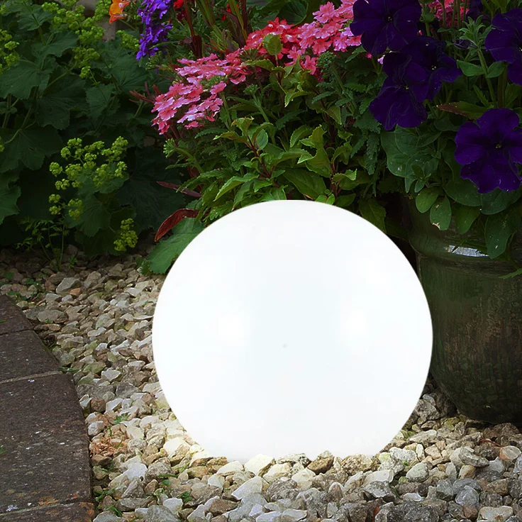 3x LED Solarleuchte, Kugel weiß, DM 15 cm, H42,5 cm – Bild 4