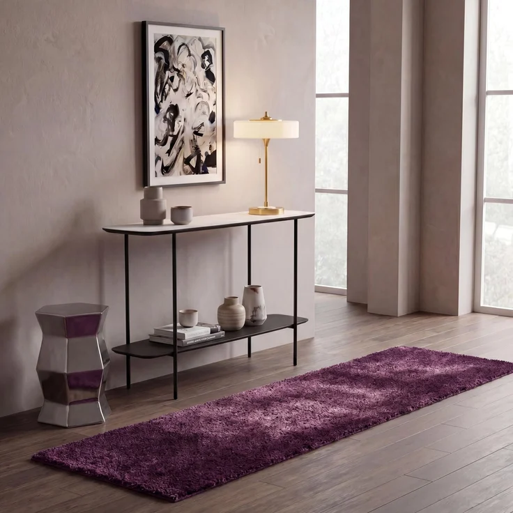 SAFAVIEH Zottelig Teppich für Wohnzimmer, Esszimmer, Schlafzimmer - August Shag Collection, Kurzer Flor, Lila, 69 X 183 cm