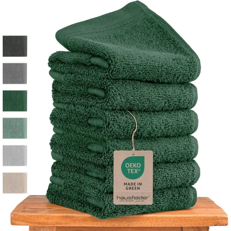 Hausfelder Handtücher Gästehandtücher (Dunkelgrün, 6 Gästehandtücher 50x30 cm), (6-St) – Bild 1