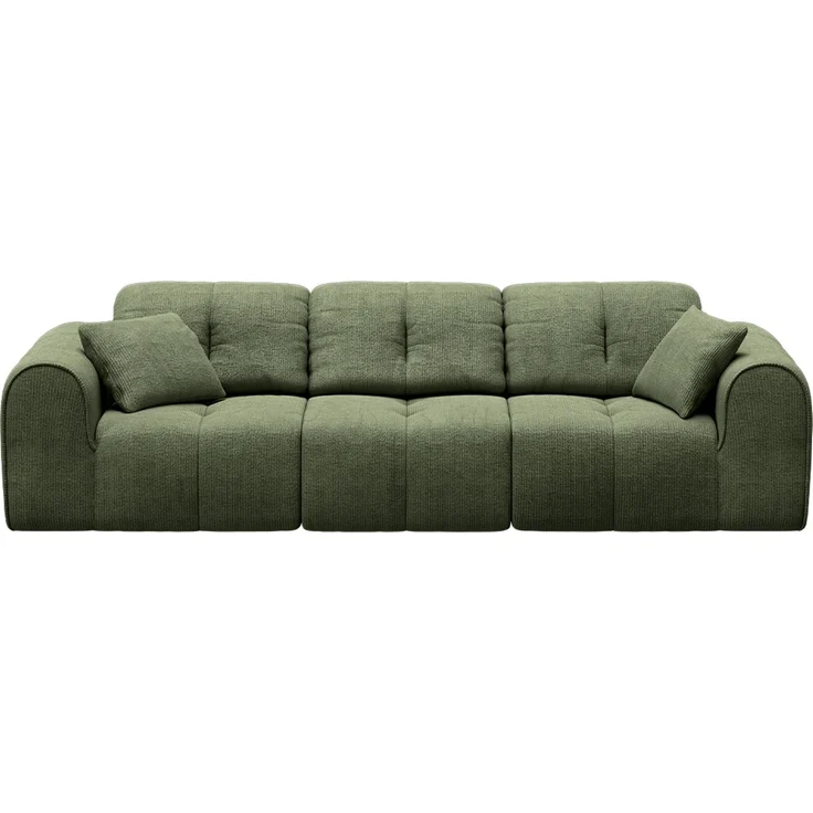 skølm 'Vanaheim' Sofa 3 Sitzer mit 2 Kissen, Cloud Sofa dunkelgrün, Chenille-Stoff, Vollschaumcouch mit Federkern und Vakuum-Kompression, kein Aufbau erforderlich – Bild 12