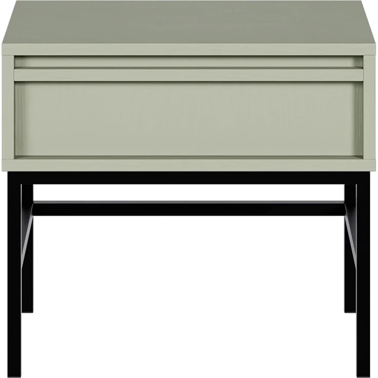 Selsey 'Evo' Nachttisch mit Schublade, salbeigrün mit schwarzem Metallgestell, ca. 44 x 50 x 34 cm – Bild 6