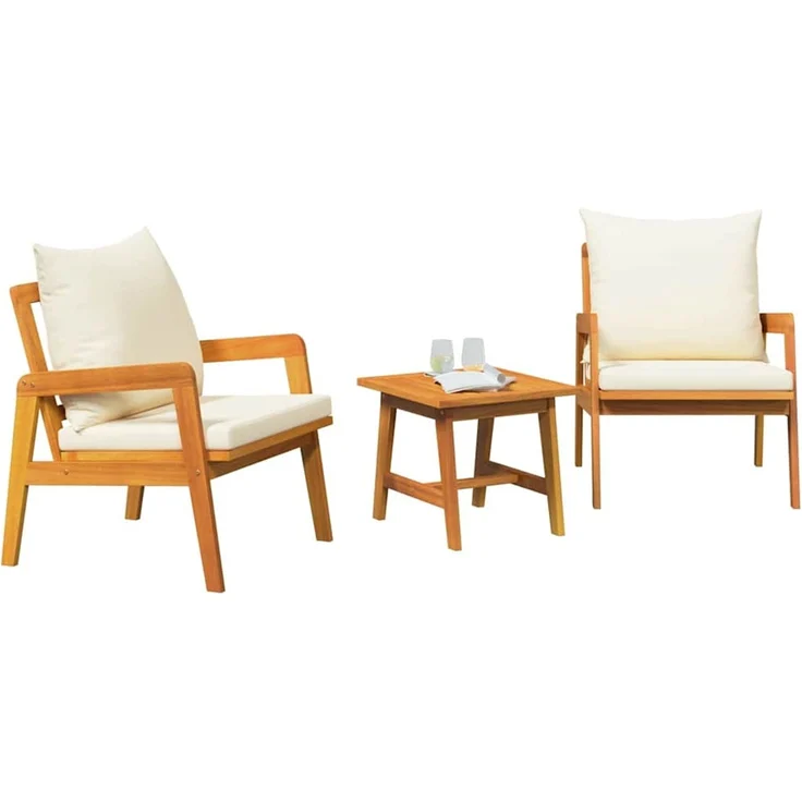 vidaXL Bistrogarnitur 3 stk. Braun Massivholz Akazie 4106456 – Bild 3