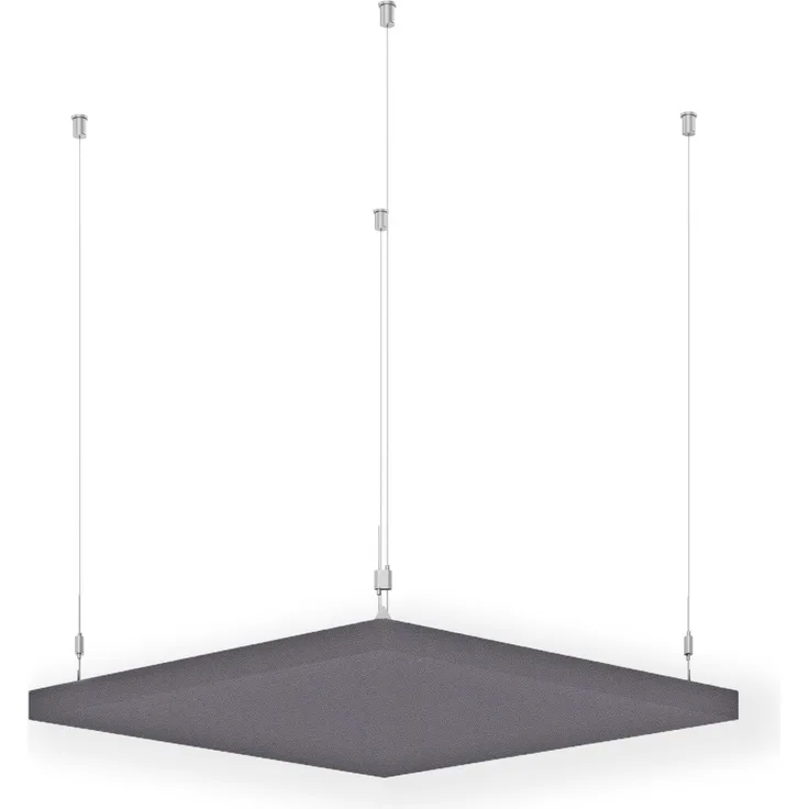 Rheinland Möbel FocusWall DAQ0808 – Quadratischer Akustik-Deckenabsorber 80×80 cm in Stofffarbe Tequila inkl. Chrom-Stahlseilen - Made in Germany - Klasse A, Stoffbezug, schwer entflammbar