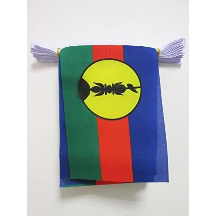 AZ FLAG - Fahnenkette Neukaledonien 6 Meter Mit 20 Flaggen - 21x14 cm - Nouvelle Calédonie Girlande Flaggenkette 14x21 Cm