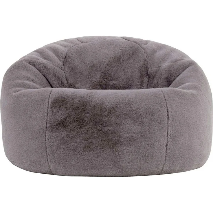 Icon Kingston Kunstfell Sitzsack, Hellgrau, Sitzsack Erwachsene mit Füllung, Bean Bag, Flauschig Sessel, Lounge Sessel, Lounge Stuhl, Schlafzimmer, Wohnzimmer, Wohnzimmer Möbel – Bild 4