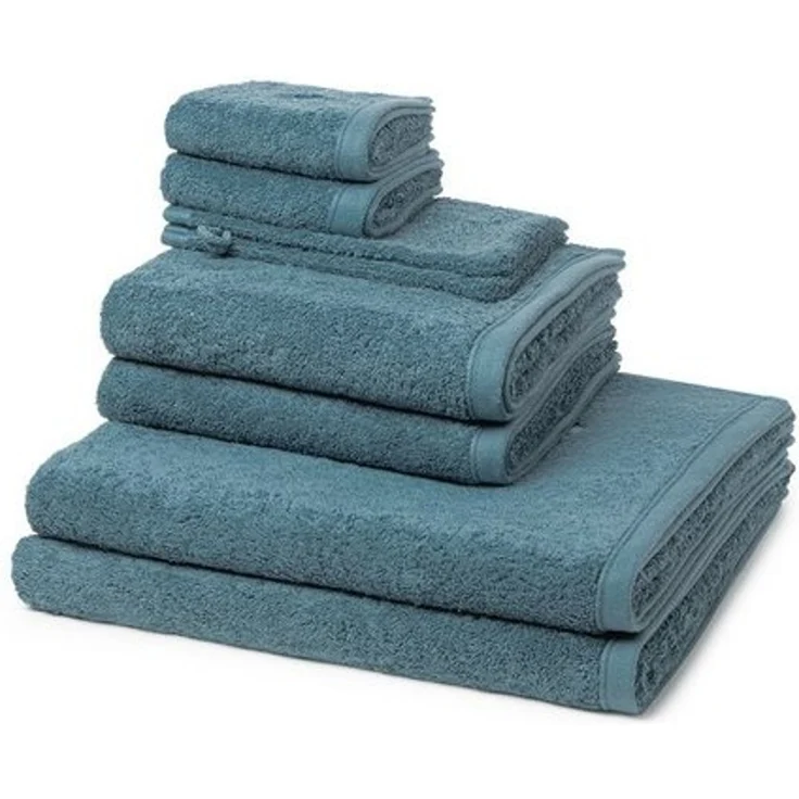 Ross Vita 8 tlg. Frottier-Set - 2 X Handtuch (50 X 100cm), 2 X Duschtuch (70 X 140cm), 2 X Gästetuch (30 X 50cm), 2 X Waschhandschuh (16 X 22cm) - 520 g/m2 - Pazifik – Bild 3