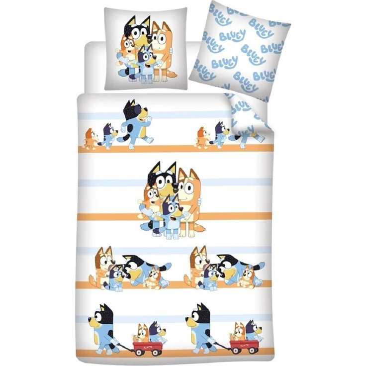 Bluey Bettwäsche Set 140x200 cm Baumwolle Kinder Jungen Mädchen