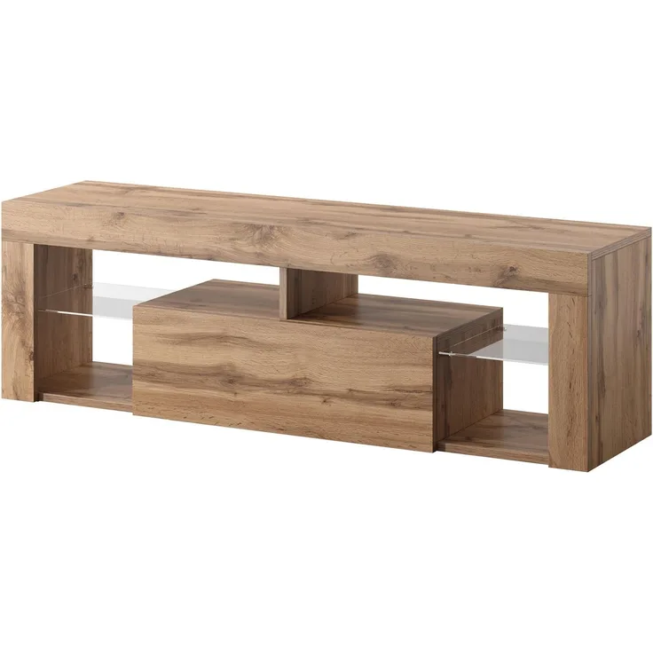 Selsey 'Bianko' TV-Lowboard mit LED, Lancelot Eiche, 140 cm, ca. 50 x 140 x 35 cm