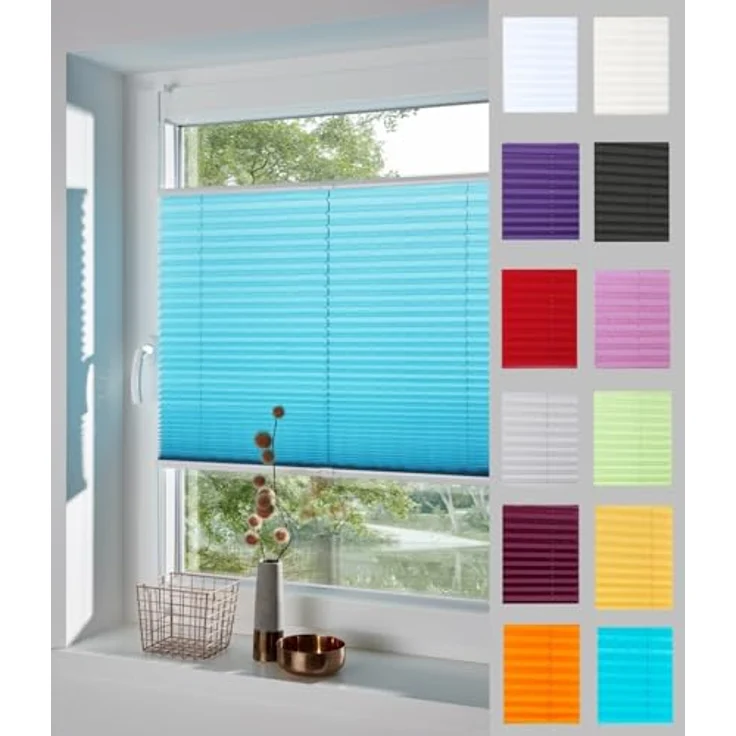 DécoProfi Plissee Plissee Klemmfix ohne Bohren, blickdicht, ohne Bohren, verspannt, Klemmfix, Stufenlos verstellbar – Bild 2
