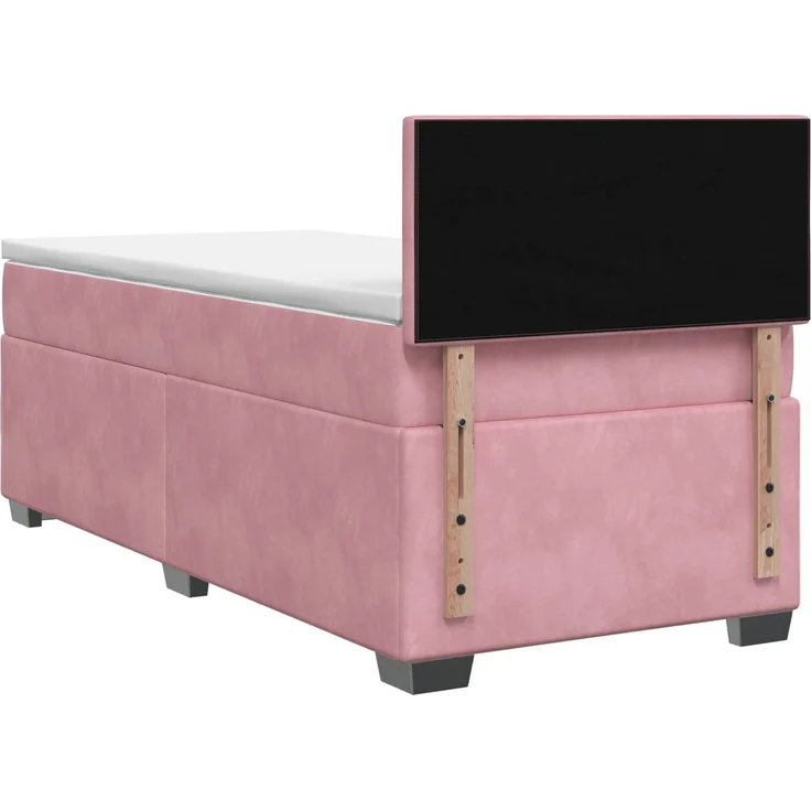 vidaXL Boxspringbett mit Matratze mit Kopfteil Rosa 100 x 200 cm Samt 3450661 – Bild 8